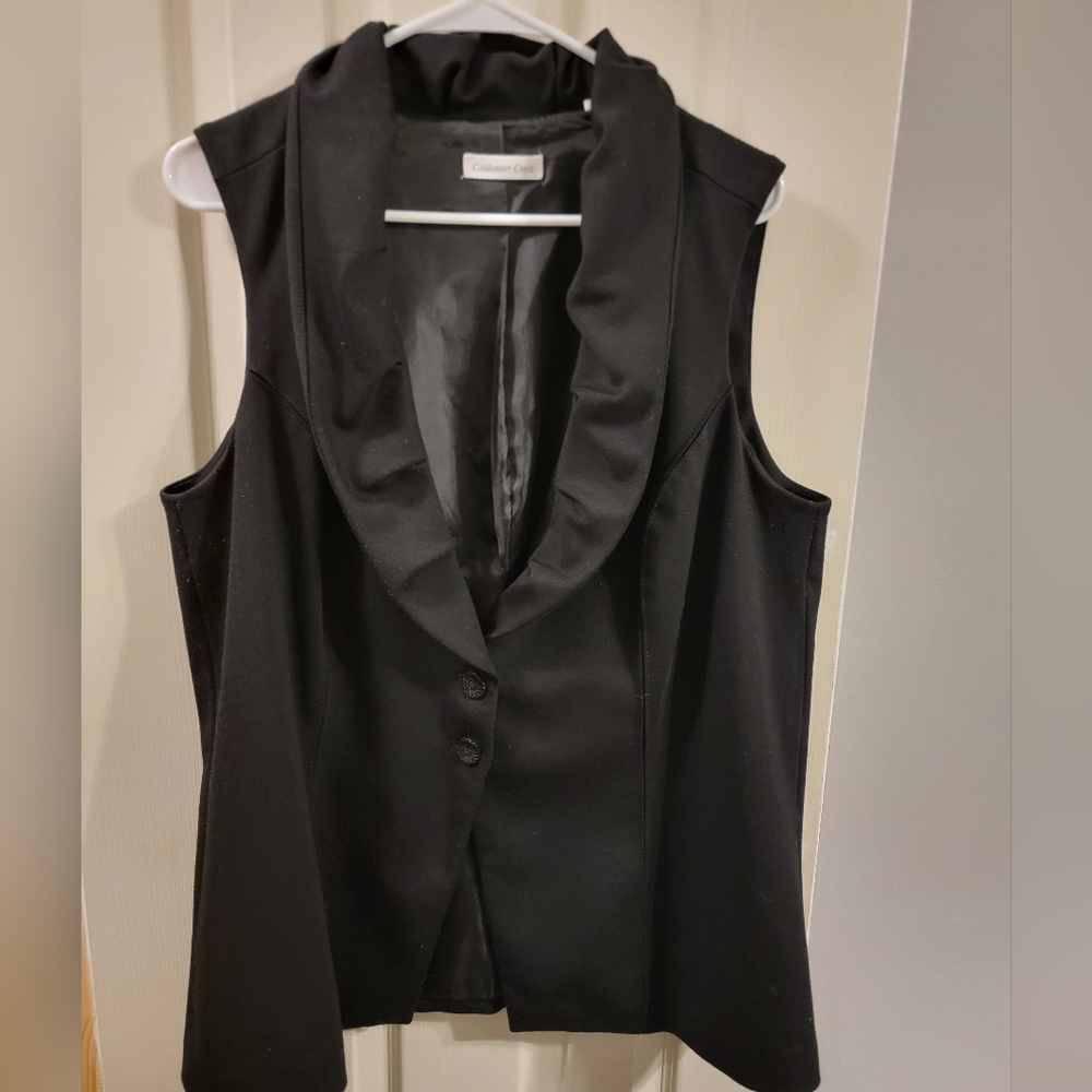Coldwater Creek Black Ruffled  Vest